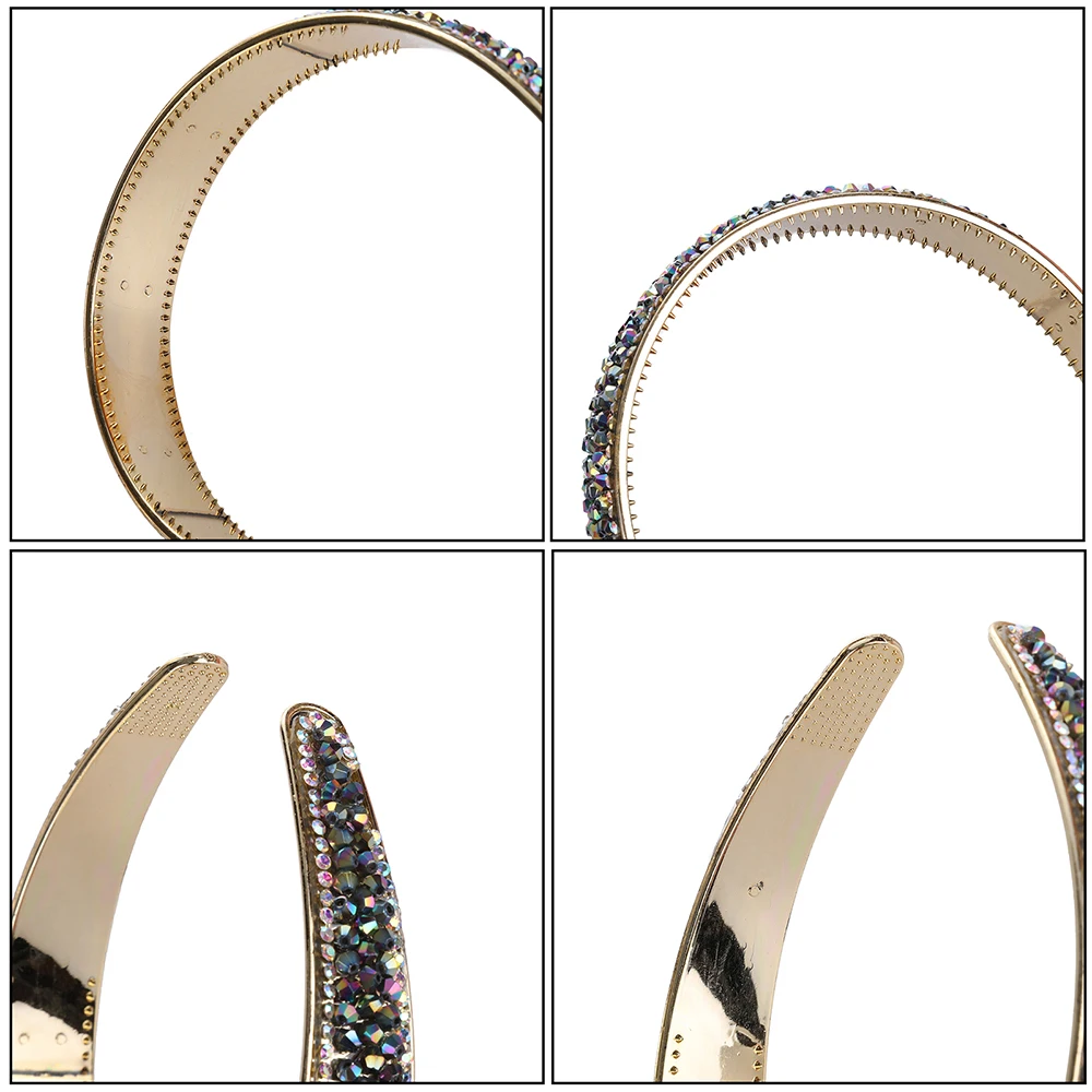 Женские широкие ободки с кристаллами Molans блестящие стразы серебристые и