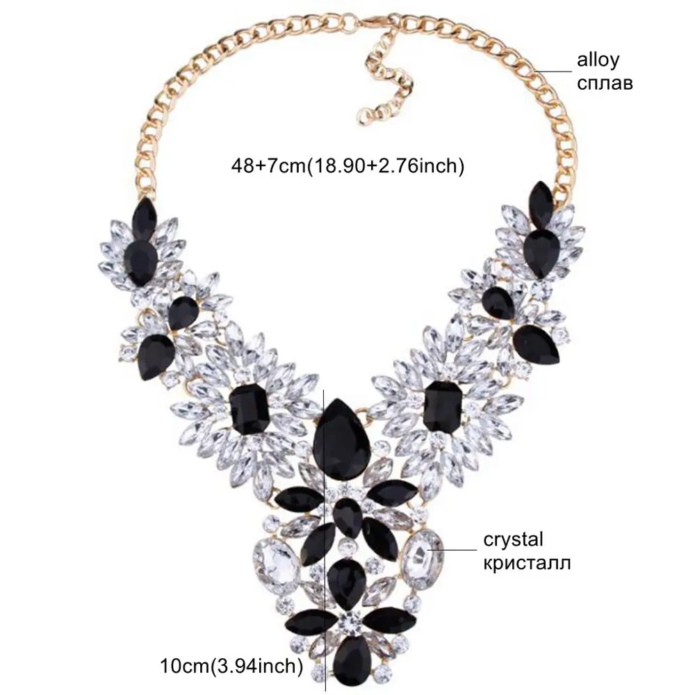 

DiLiCa Vintage Crystal Pendants Necklaces for Women Flower Statement Necklace Fashion Maxi Necklaces Jewelry