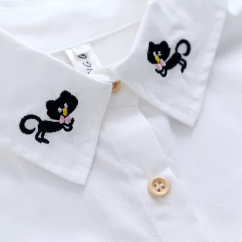 Блузка женская белая с вышивкой в Корейском стиле 2020|female shirts|white shirtblouses tops |
