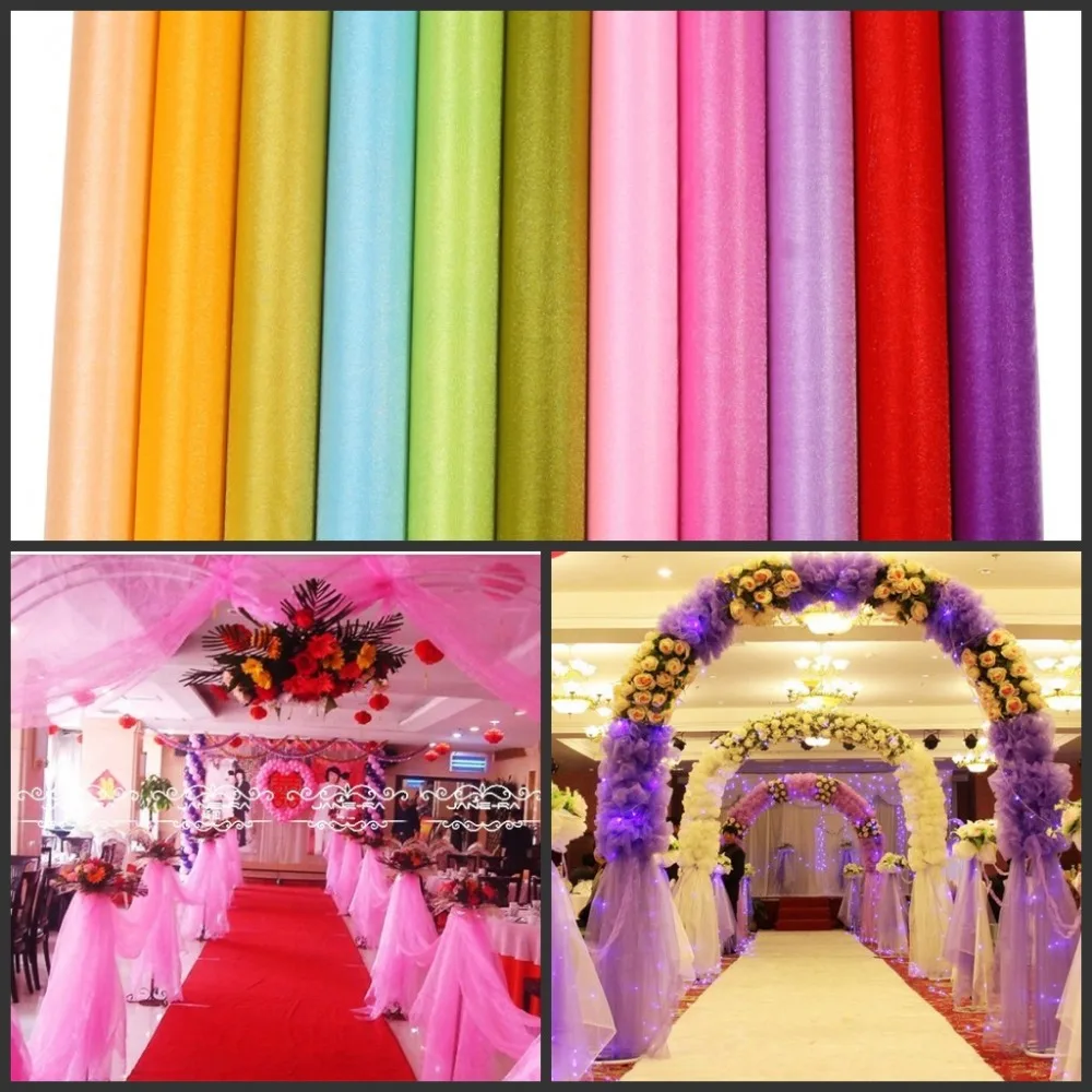 

12 Colors Fashion Ribbon Roll Organza Tulle Yarn Chair Covers Accessories For Wedding Backdrop Curtain Decorations Supplies