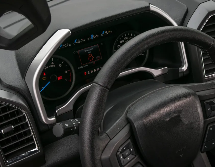 Sansour для Ford F150 2015 приборной панели автомобиля полосы крышка отделка ABS интерьера