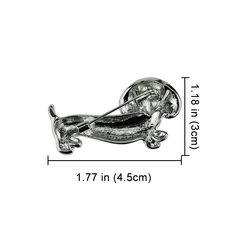 ALenno Cute Enamel Rhinestone Dachshund Dog Brooch Decorative Pins Badges On The Clothes Scarf Bag Accessories Women Jewelry | Украшения и