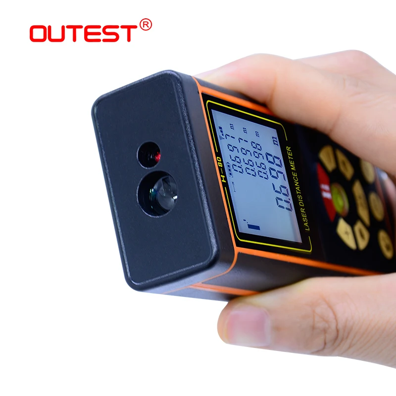 Outest цифровой измеритель расстояния лазер 40 м/60 м/80 м/100 м дальномерный рулетка