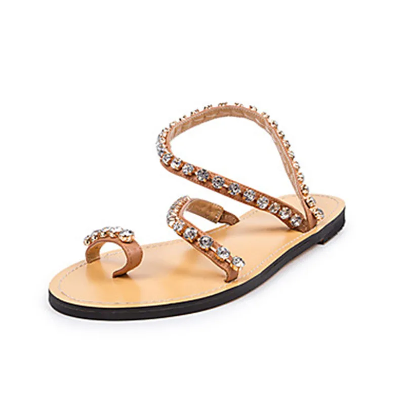 Женские сандалии на плоской подошве летние сандалии-гладиаторы с клипсой | Обувь