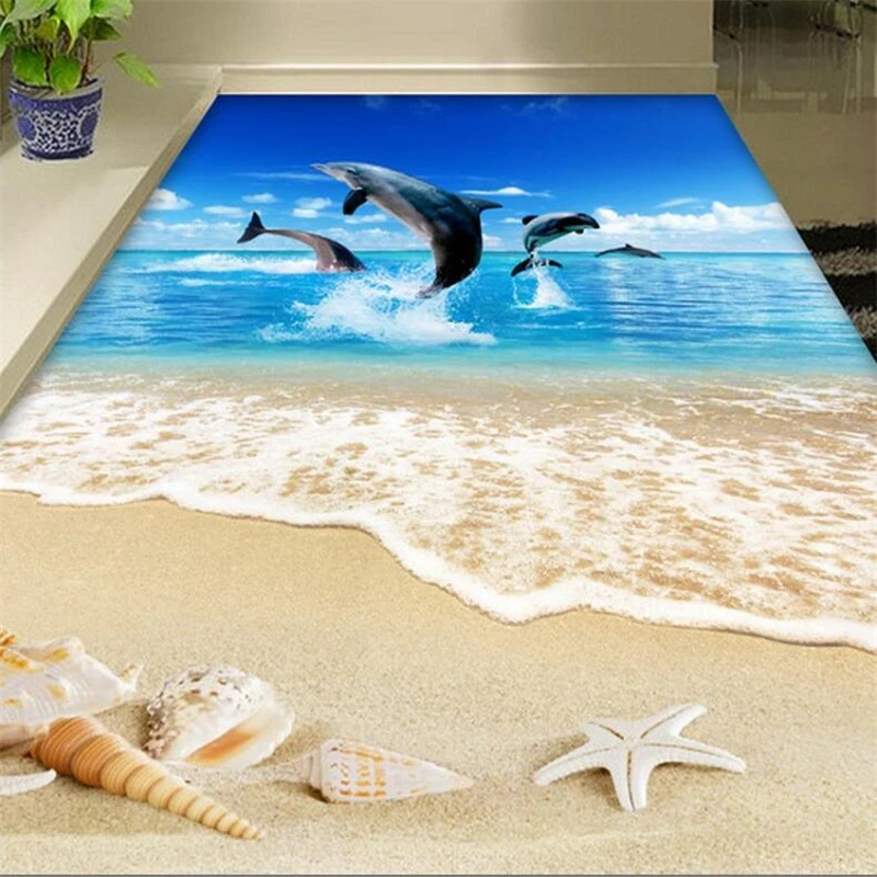 Wellyu пользовательские полы нарисованные 3D Surf пляжные Ракушки Морская звезда