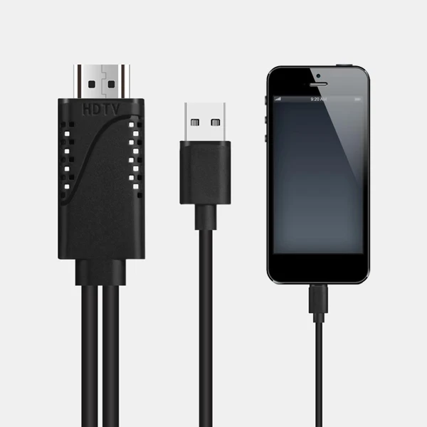 Black without Logo USB к HDMI конвертер для Apple Lightning к HDMI MirrorCast кабель для iPhone X 8 7 6 S 5 iPad Pro Air HDMI tv Цифровой AV адаптер - Цвет: Black without Logo