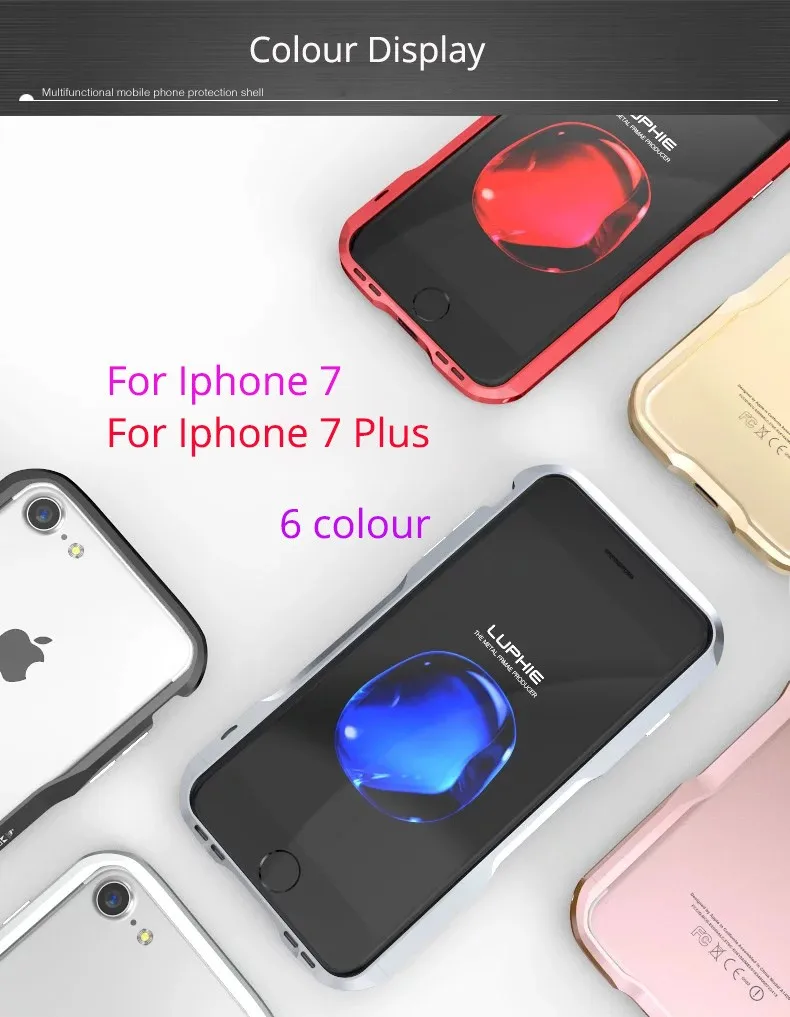 Металлический бампер чехол для iPhone 8 Plus чехол роскошный алюминиевый каркас противоударный корпус для телефона для iPhone 8 7Plus аксессуары оболочка