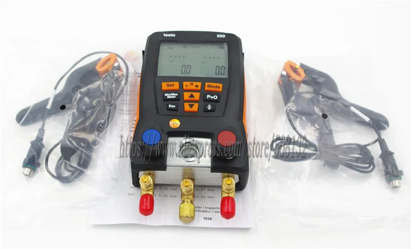 Testo 550 цифровой манометр метр комплект с Bluetooth/APP 0563 1550, с 2 шт. Зажим зонды, чехол