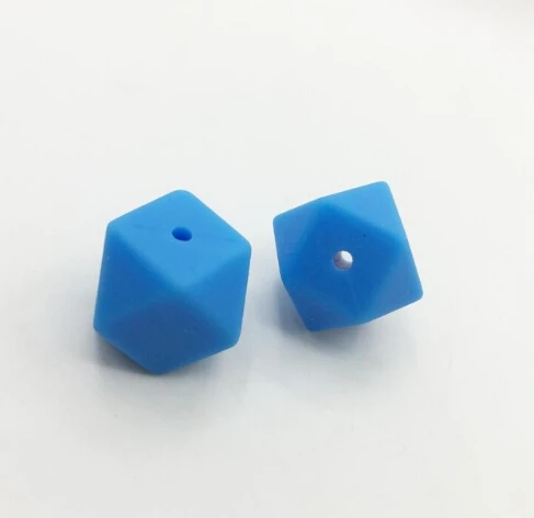 sky blue Новые мини арж шестигранные свободные Силиконовые Бусины Для Прорезывания Зубов Ожерелье геометрический жевательный бисер «сделай сам» Новые бусины пищевого качества - Цвет: sky blue
