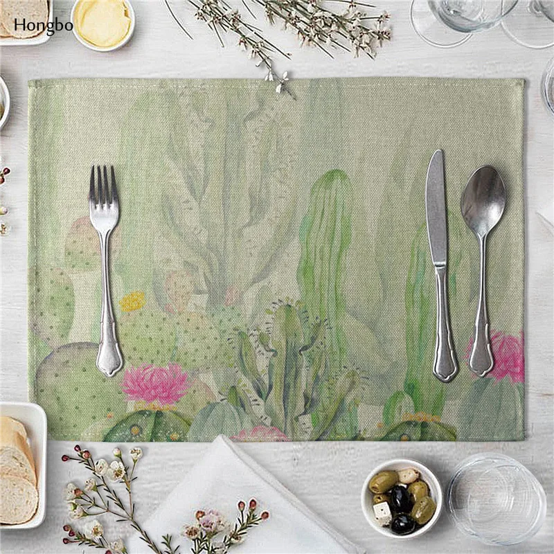 Кактус суккуленты шаблон Настольный коврик Столовая салфетка кухонная