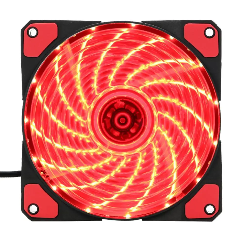 120*120*25 мм 12 В 15 огней LED ультра тихий компьютер ПК Вентилятор Корпус Охлаждающий