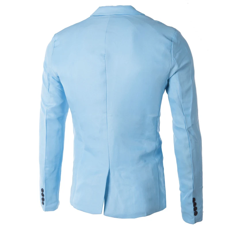 Брендовый Небесно Голубой блейзер мужской костюм Veste Homme 2017 новое поступление