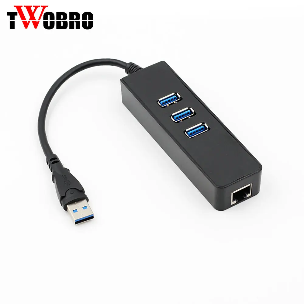 Высокая Скорость мини USB 3,0 концентратор 3 Порты 5 Гбит/с 1 Порты и разъёмы Ethernet адаптер USB к RJ45 Соединительная плата локальной компьютерной сети для портативных ПК
