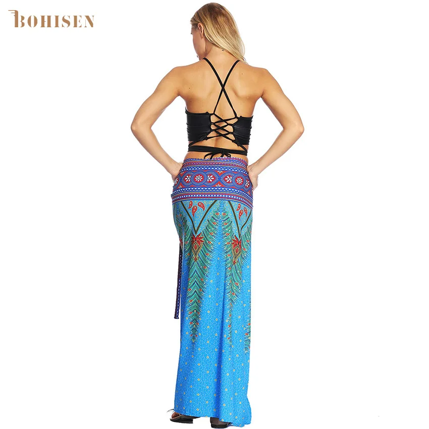 BOHISEN африканские платья для женщин Африканский принт женские юбки модная длинная