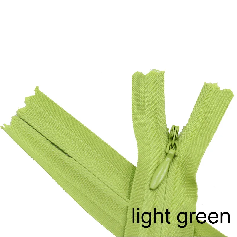 light green 10 шт. 3#45 см(18 дюймов) длина закрытые нейлоновые молнии Портной брюки застежка-молния швейные изделия ручной работы DIY аксессуары - Цвет: light green