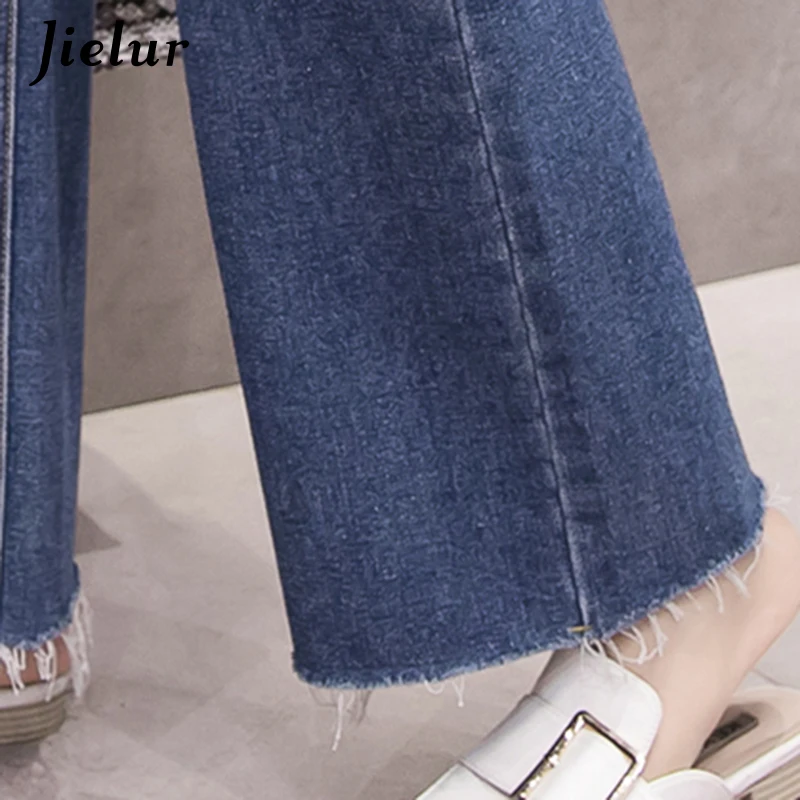 

Jielur S-5XL Oversized Blue Jeans Women Street Fashion Loose Wide Leg Jeans Female High Waist Vintage Autumn Straight Trousers