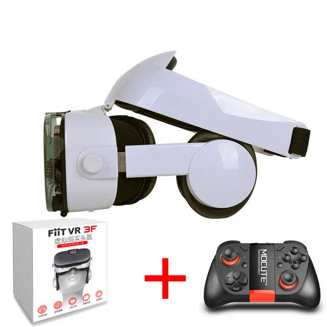 VR and Gamepad UZQi универсальные 3D очки виртуальной реальности, гарнитура для смартфона, очки Googles, 3 d очки, шлем, картон, виртуальная VR коробка - Цвет: VR and Gamepad