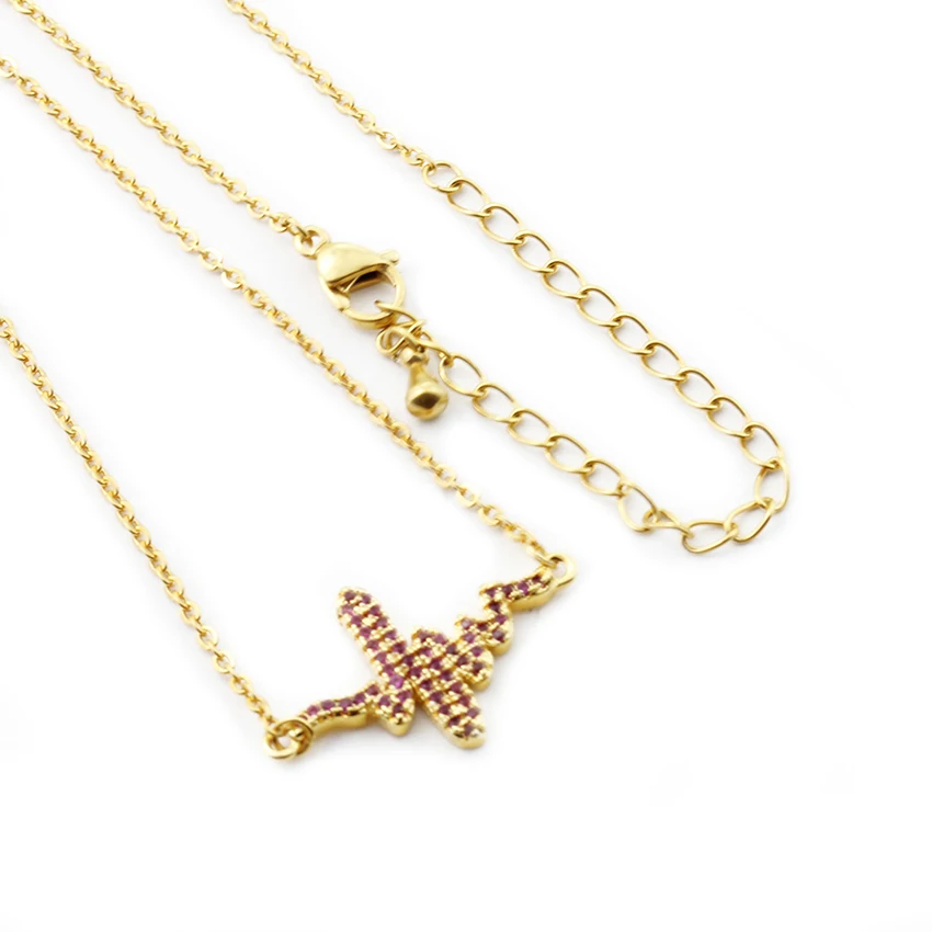 Великолепная сказка золото Цвет CZ сердцебиение кулон Цепочки и ожерелья