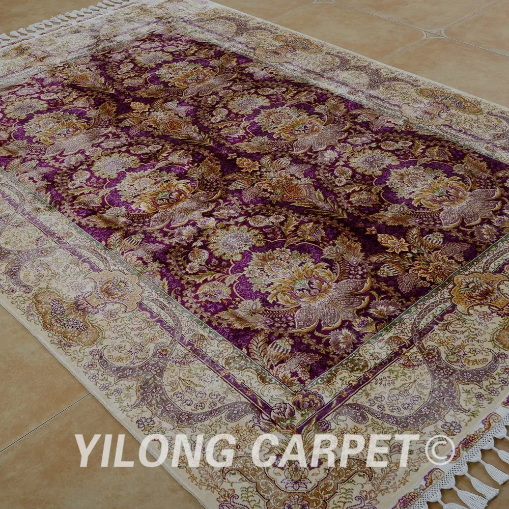Yilong 5 6 'x 8 3' античный ручной работы персидский Тебриз ковер темно-синий