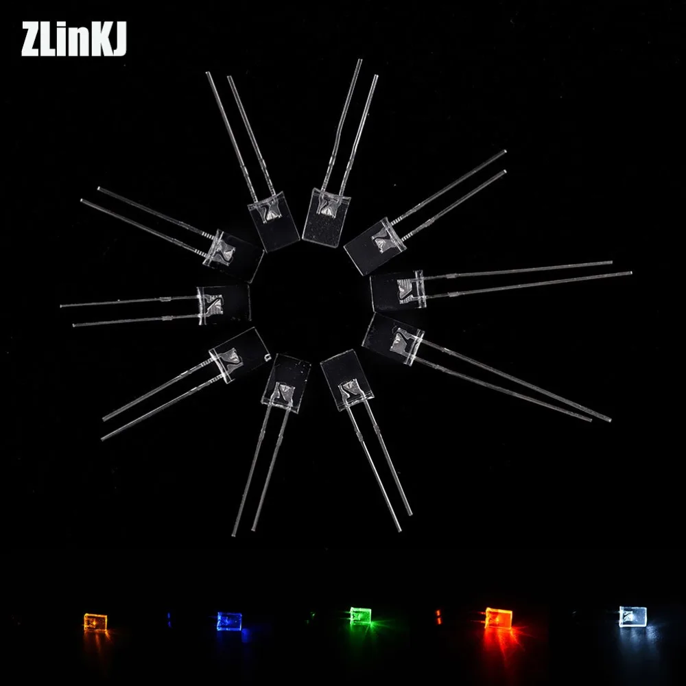 100 шт. прямоугольные светодиоды 255 диод RGB LED диффузный катод/анод квадрат 2*5*5 мм