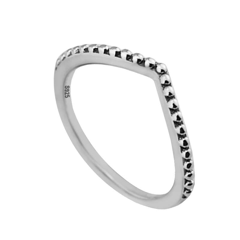 Бисером желаю кольца 100% 925 пробы серебряные ювелирные изделия Бесплатная