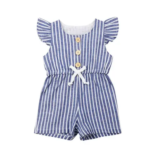 Pudcoco милый комбинезон в полоску для маленьких девочек Летний голубой 2019 | Мать и