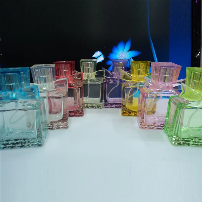 Цветная стеклянная бутылка для духов 50 шт./лот 30 мл многоразовый распылитель