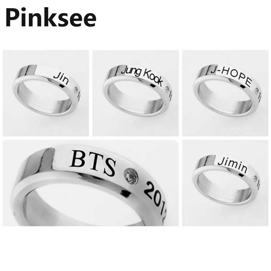 2019 Kpop Bangtan Boys альбом Ring Rap Monster Jimin JIN Suga J Hope кольца из нержавеющей стали для мужчин