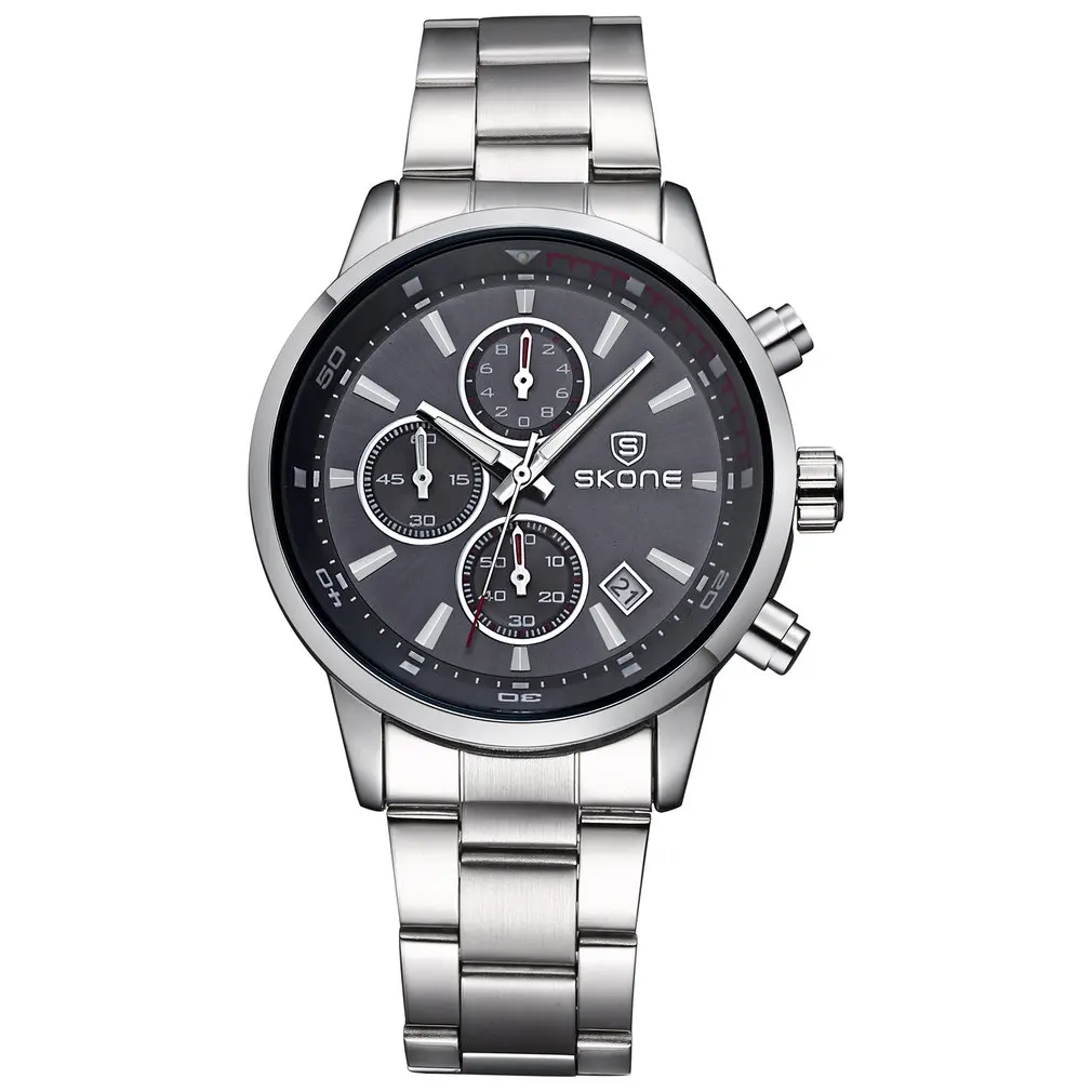 Роскошные бизнес из нержавеющей стали ремешок светящийся контактный кварцевые