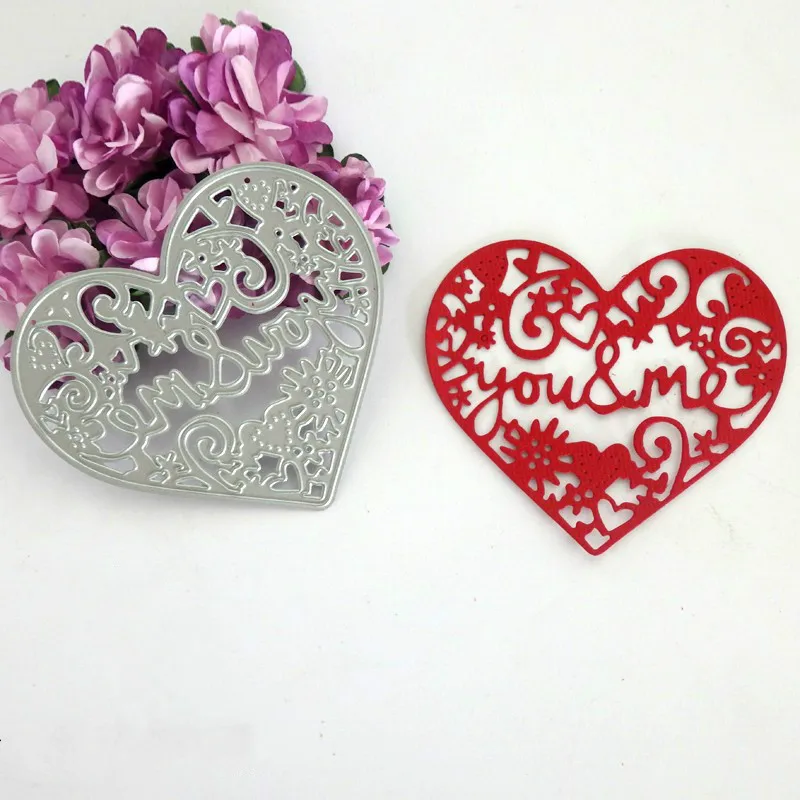 

Metal you and me heart cutting dies scrapbooking embossing folder suit forcutting machine