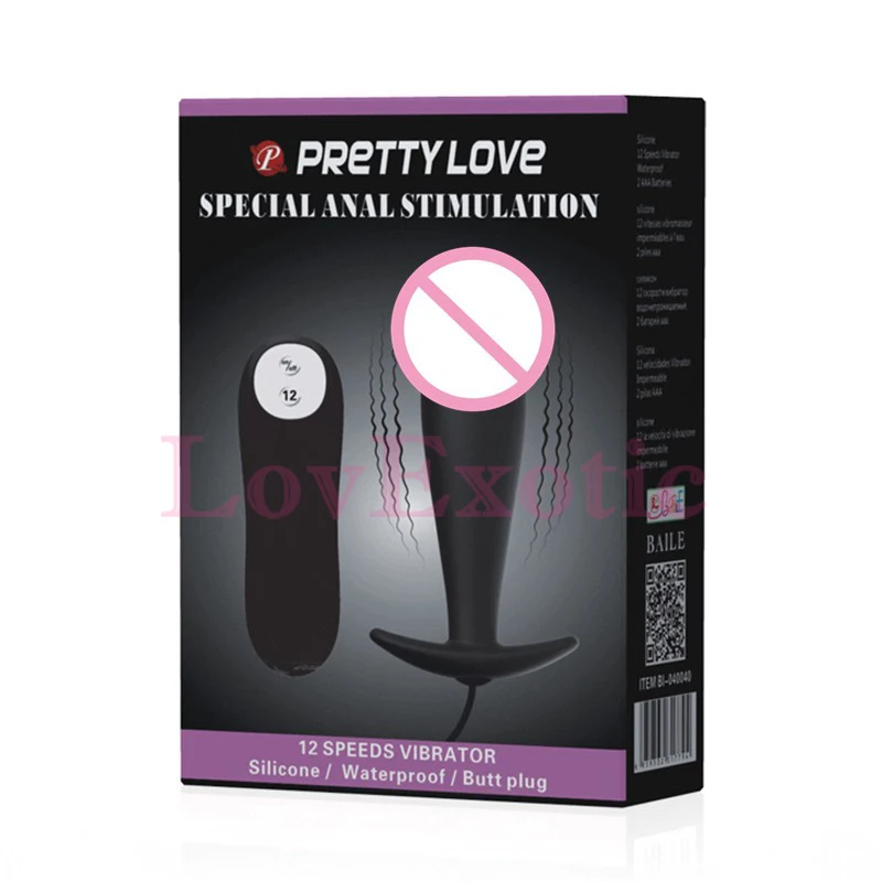12 Скоростей Силиконовый водонепроницаемый анальный вибратор Pretty Love для женщин