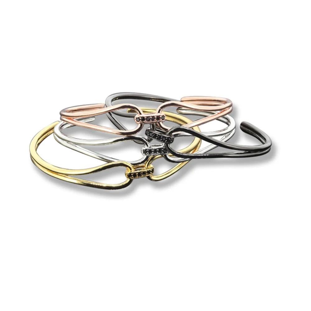 Лидер продаж модный браслет с микрозакрепкой Открытый черным фианитом и