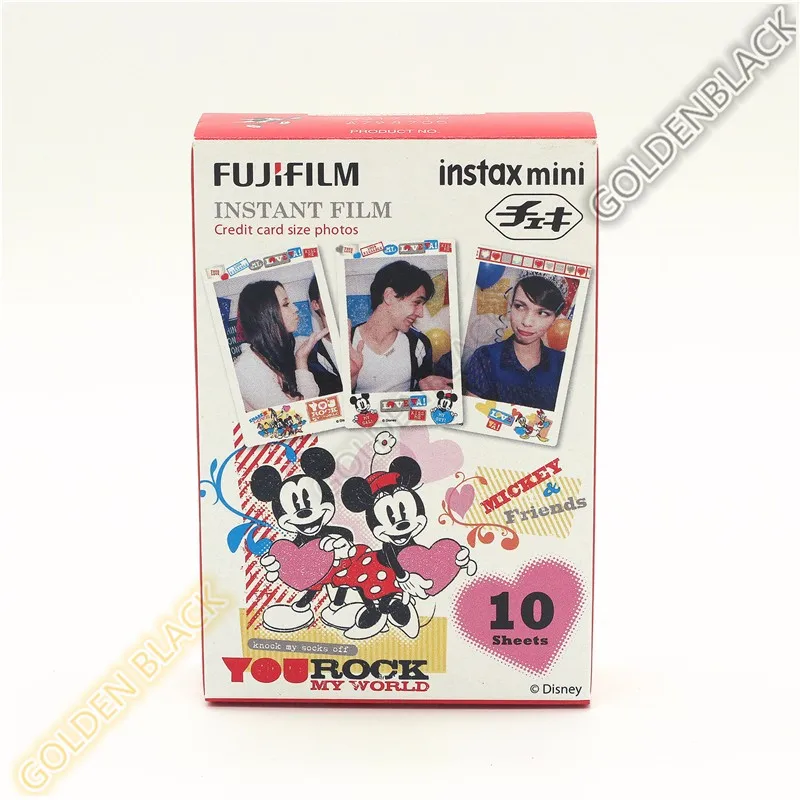 Подлинная Fujifilm Instax Мини пленка(10 листов) Микки мгновенный фото камера пленка для 7 8 9 50 s 7 s 90 25