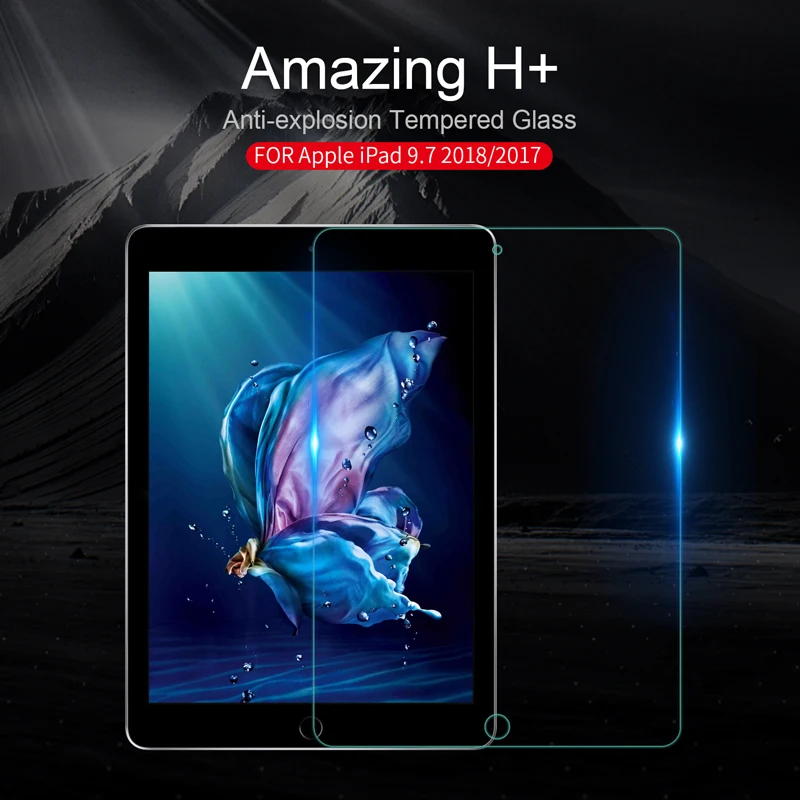 

For Apple iPad 9.7 Glass Screen Protector Nillkin H+ 0.33mm 2.5D Anti-explosion Tempered Glass Film For iPad 9.7 2018 / 2017