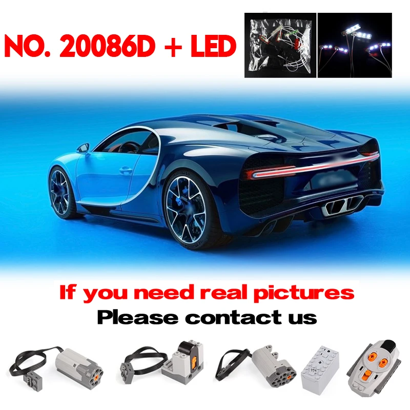 DHL LP 20086 Technic Bugattieding с функцией питания автомобильный набор Lelyings 42083 строительные