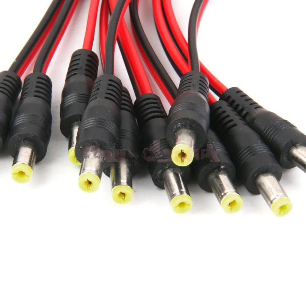 10 шт. 5 5*2 1 мм Штекерный разъем питания постоянного тока CCTV PSU Pigtail CABLE Jack 12 В|male power