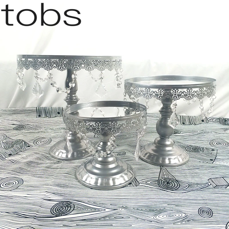 Серебряное зеркало торт стенд современный круглый металлический Свадебный день