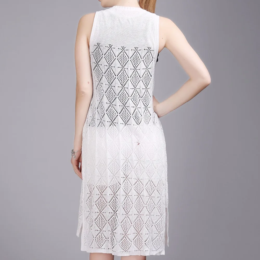 Американский Женская одежда Тонкий вязаный кардиган без подкладки полые