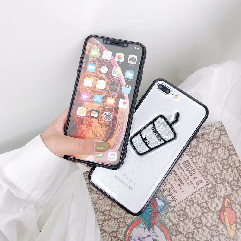 Зыбучие пески бутылка для напитков мобильный чехол телефона IphoneXSmax падение клей
