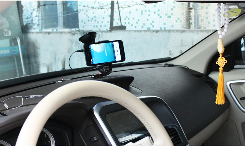 Bluetooth гарнитуры автомобильный fm-трансмиттер адаптер MP3 музыкальный плеер с Автомобильный держатель всасывания для мобильного телефона gps
