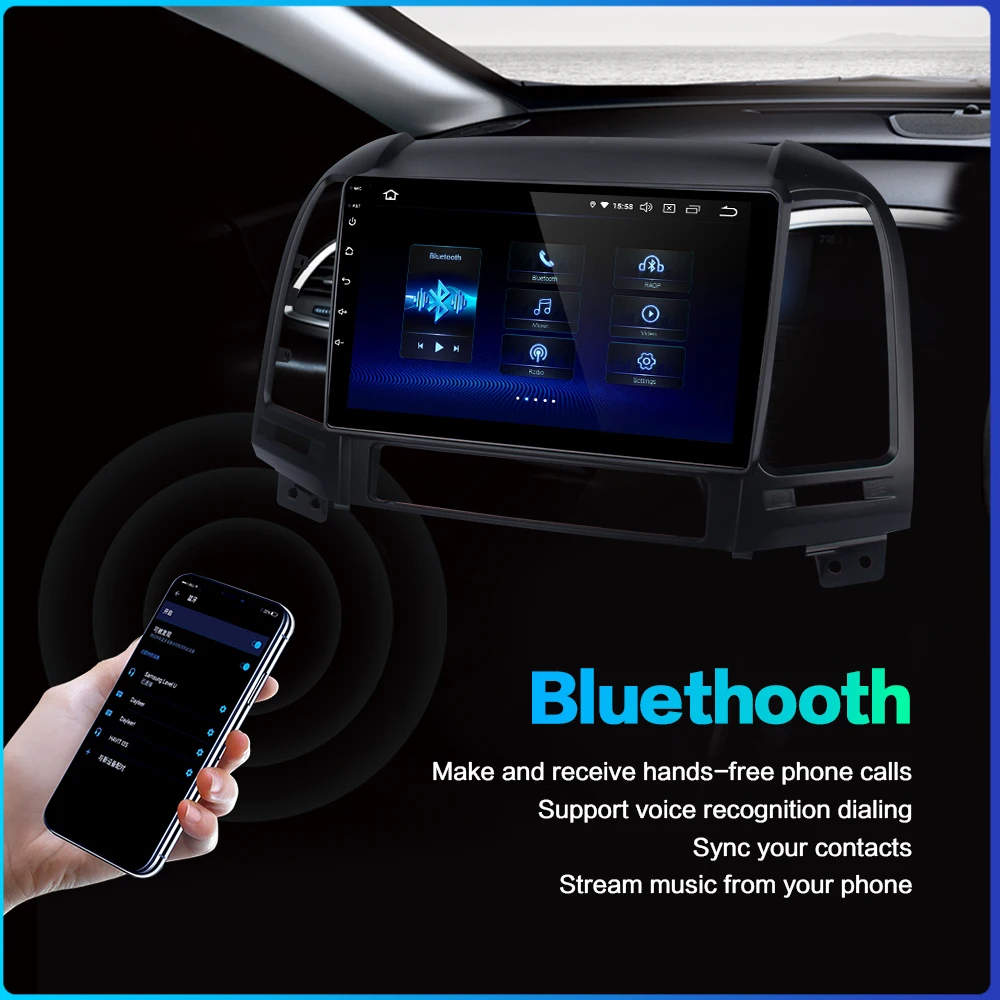 Dasaita 9 &quotips автомобильный стерео DSP радио Android 0 для hyundai Santa Fe 2006 2007 2008 2009 2010 2011 USB