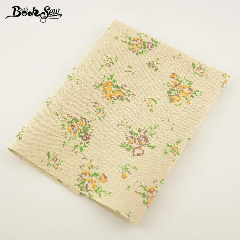 Booksew Home Textile Sewing Material Tissu For Tablecloth Pillow Bag Curtain Cushion CM Printed Rose Cotton Linen Fabric|cotton linen fabric|linen
