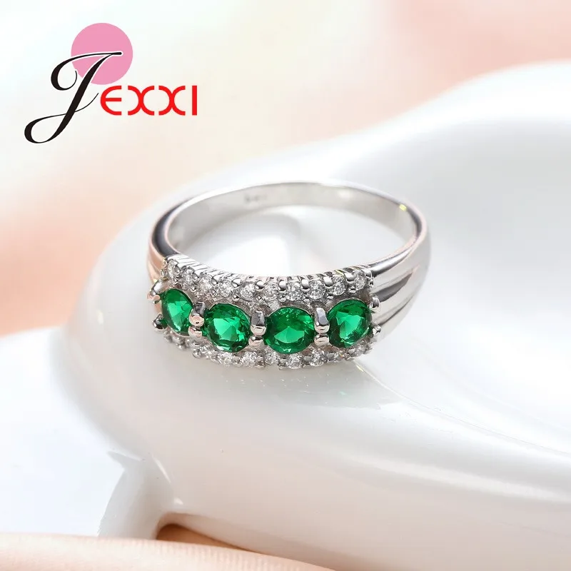 Женское кольцо из серебра 925 пробы с круглым кубическим цирконием|925 sterling silver