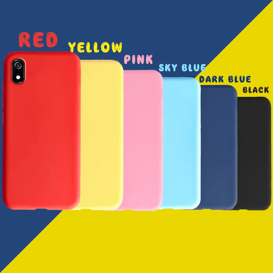 Чехол для Xiaomi Redmi 7A цветной ТПУ силиконовый резиновый мягкий чехол Xiomi чехлы