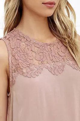 Модный женский летний кружевной топ блузка без рукавов повседневные топы