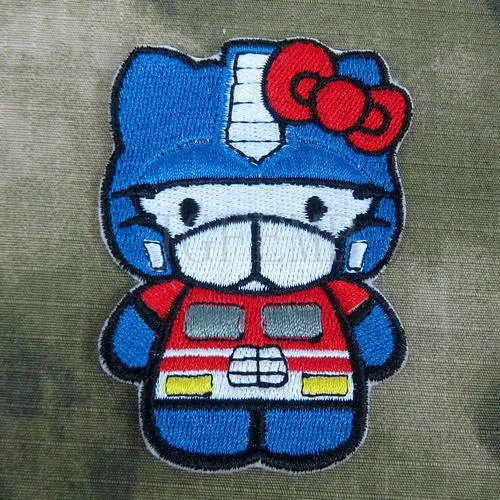 Рисунок Hello Kitty Оптимус Прайм Военная Униформа тактика Мораль Вышивка патч