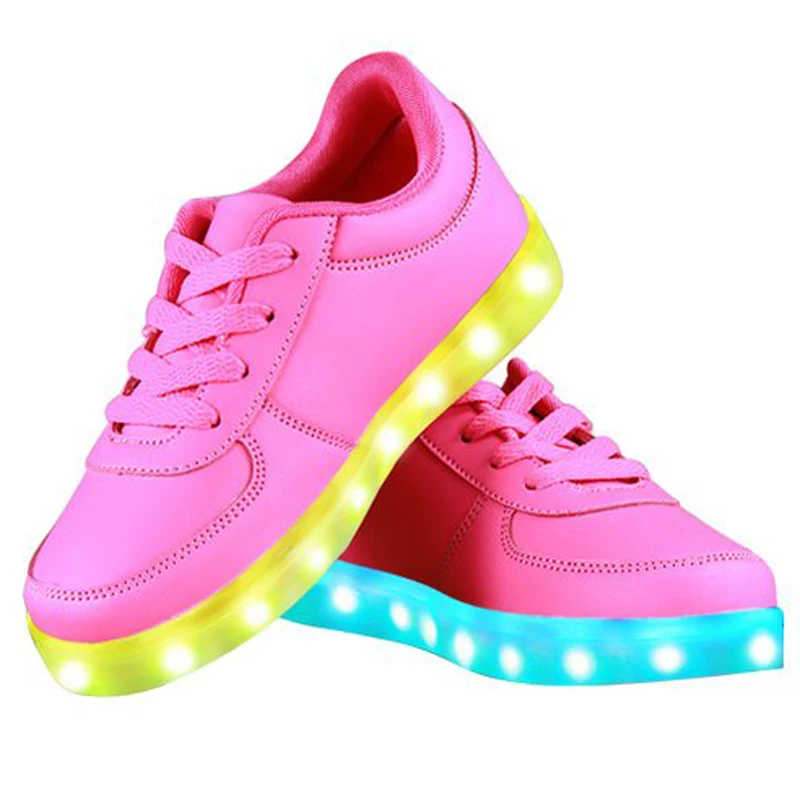 SAGUARO LED Luminous Shoes Fashion 7 Colors Boys Girls Light Up Kids Casual USB Charge Glowing Sneakers Zapatos Zapatillas | Детская