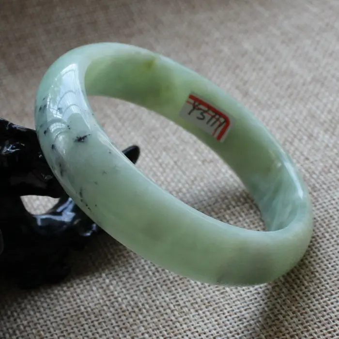 60 мм китайский натуральный зеленый нефрит k браслет с натуральными камнями A-3777 |