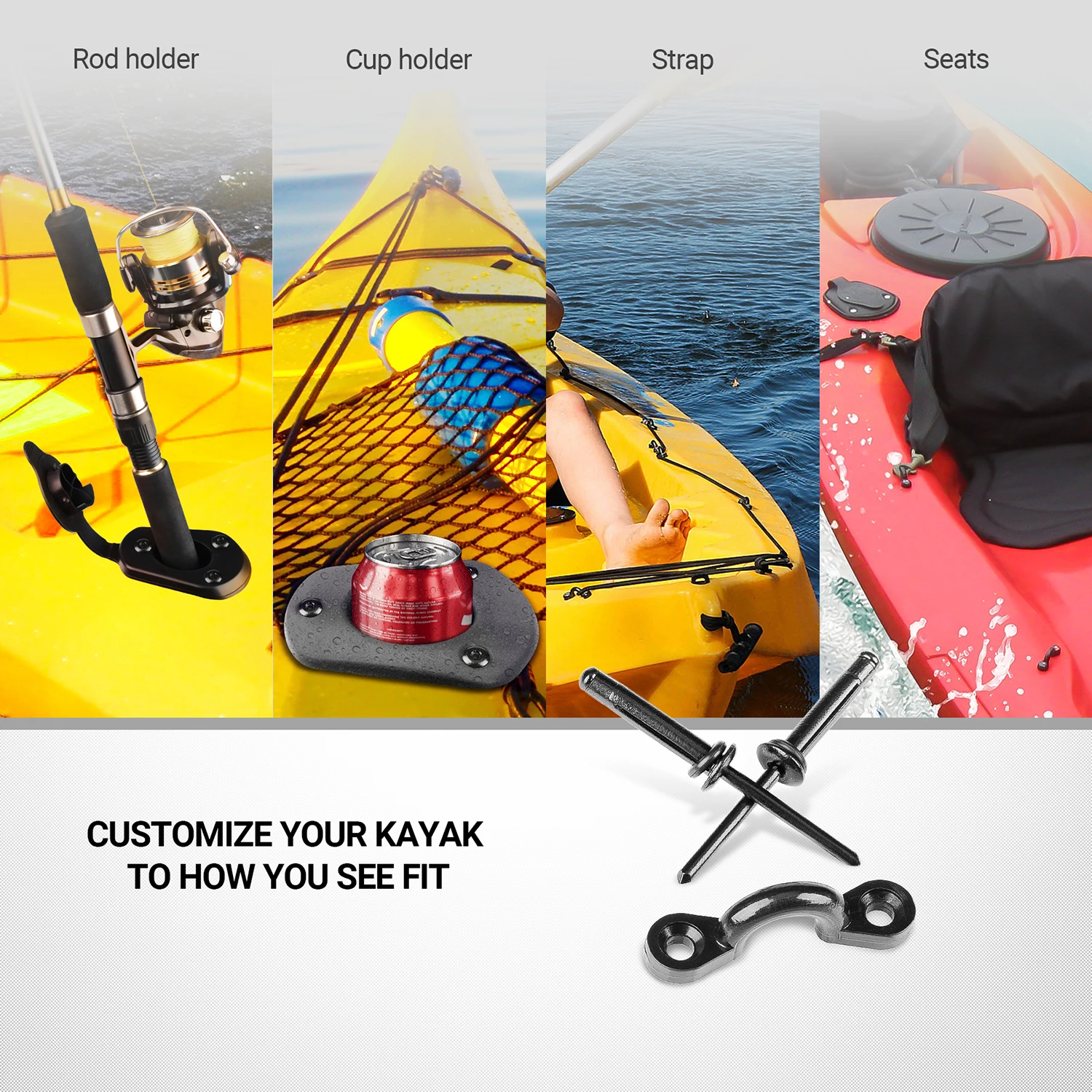 Booms Fishing MA1 12 шт. коврик для байдарки глаз комплект заклепок точки крепления Каяка