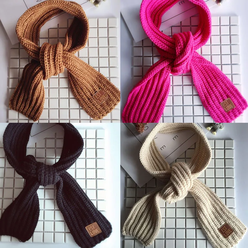 2018 Hot Fashion Lovely Autumn Winter Boys Girls Baby Kid Solid Scarf Warm Knitted Scarves Women | Аксессуары для одежды